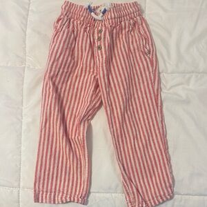 Mini Boden Red and White Striped Casual Pants